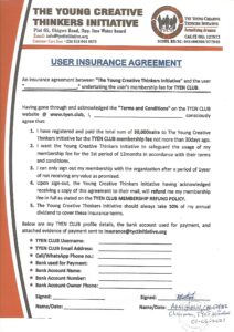 TYCT INITIATIVE Original Insurance Agreement